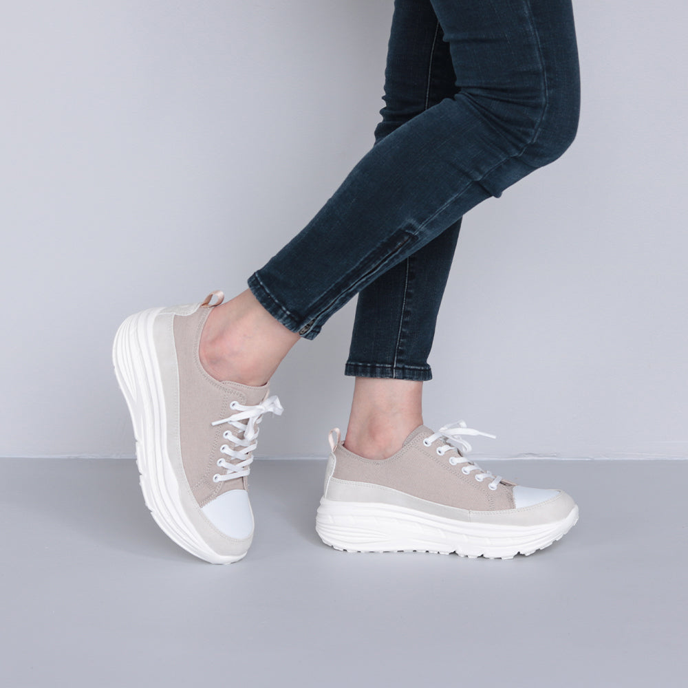 やみつきの履き心地 レディース厚底スニーカー FS-304 BEIGE|FEATHER STEP(フェザーステップ)公式オンラインショップ