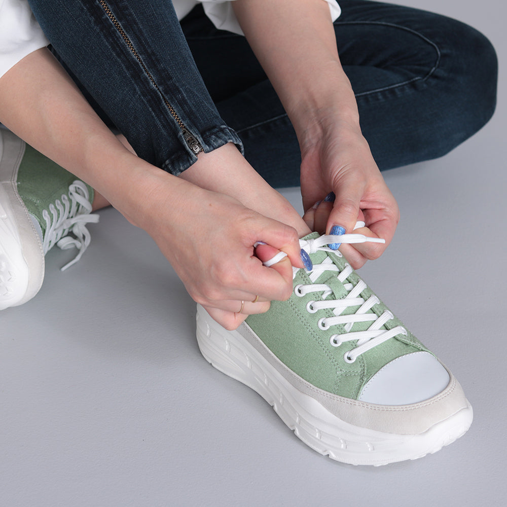 スニーカー FS304|GREEN レディース 厚底 レースアップ 日本製