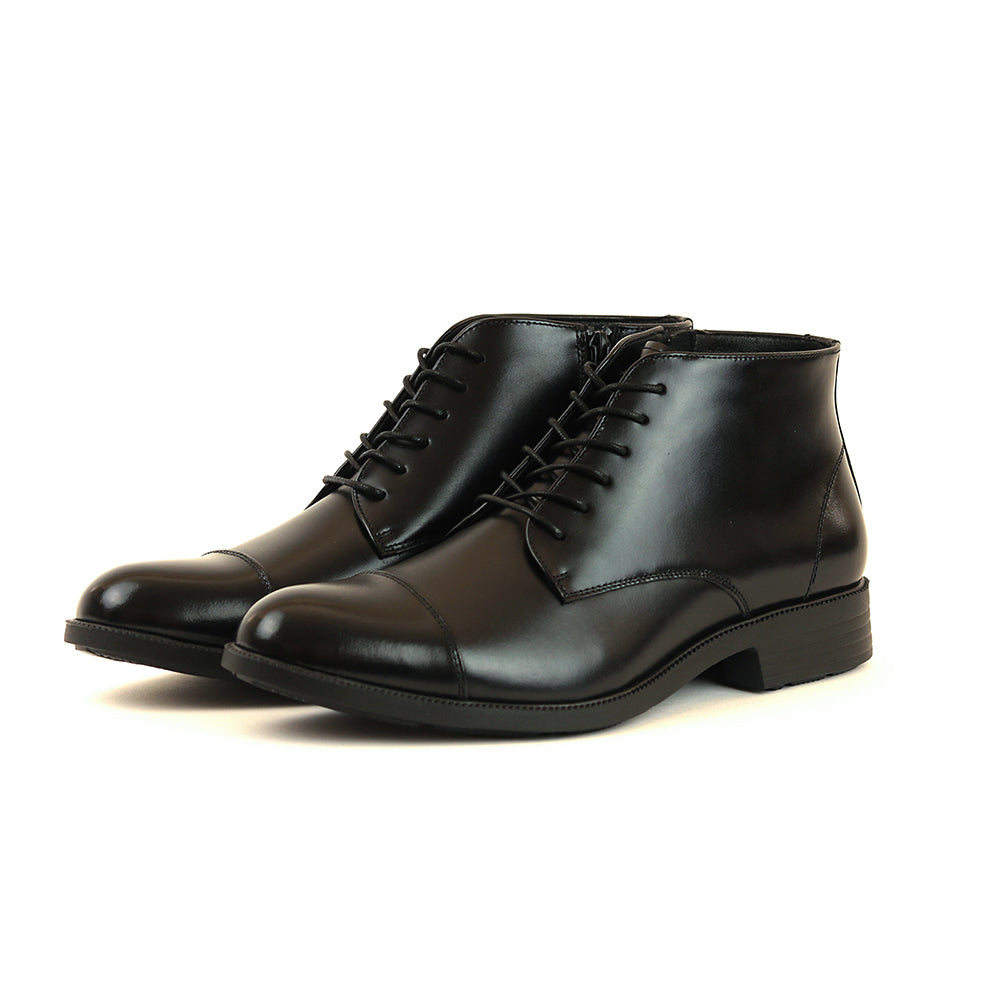 【早割10%off】感動の履き心地 【日本製本革】ドレスブーツ_3Dインソール_FS926 BLACK