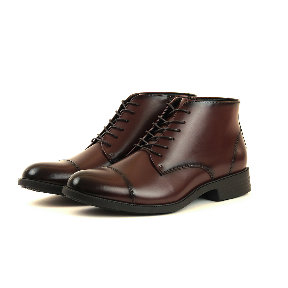 【早割10%off】感動の履き心地 【日本製本革】ドレスブーツ_3Dインソール_FS926 DARK-BROWN