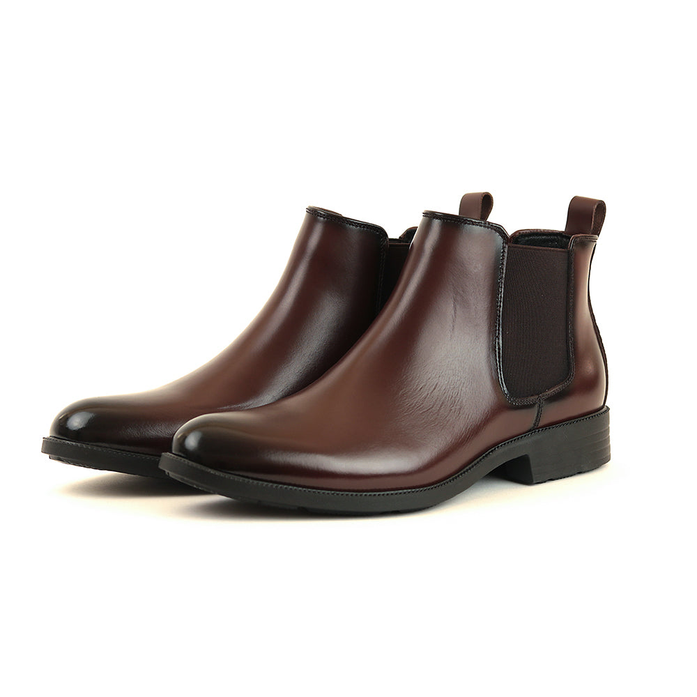 【早割10%off】感動の履き心地 【日本製本革】ドレスブーツ_3Dインソール_FS927 DARK-BROWN