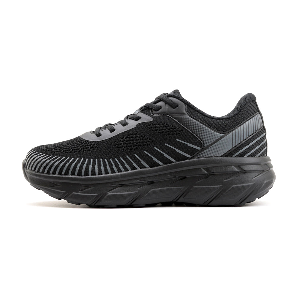 レースアップ ニットスニーカー FS302|BLACK 厚底