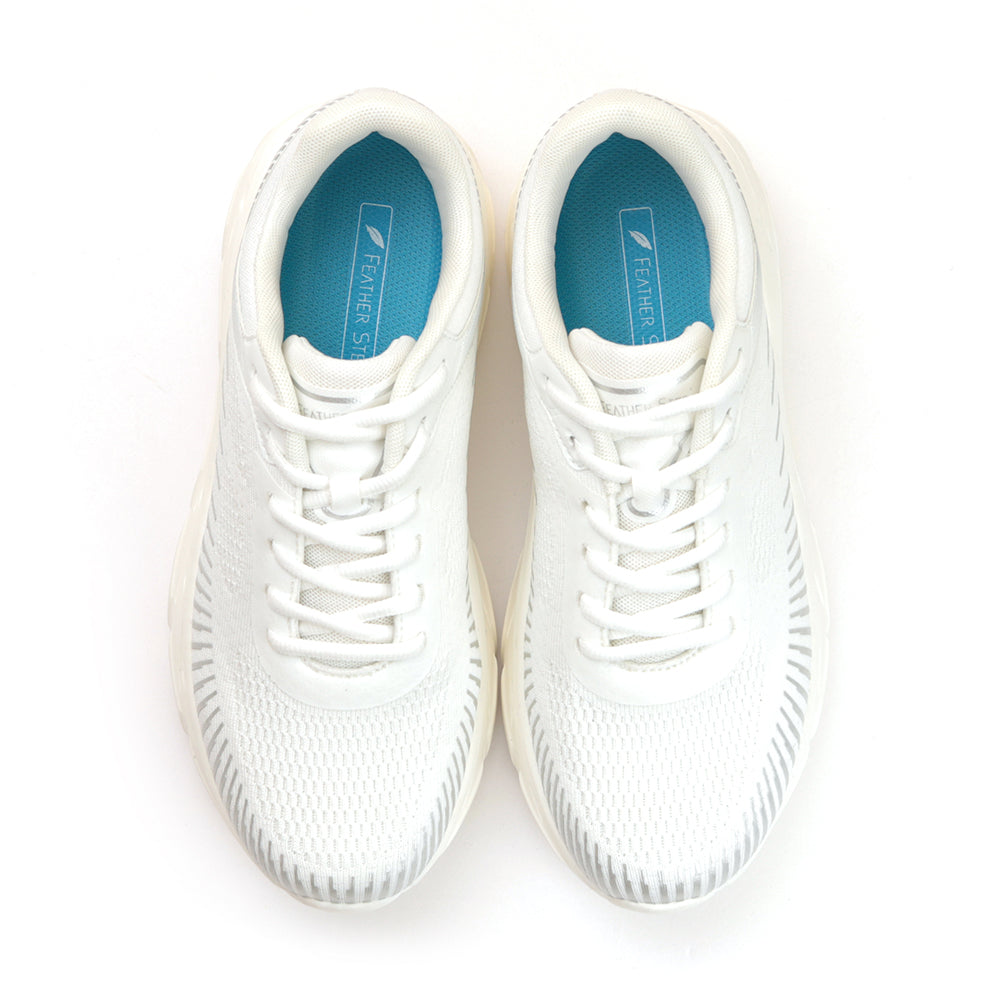 レースアップ ニットスニーカー FS302|WHITE 厚底