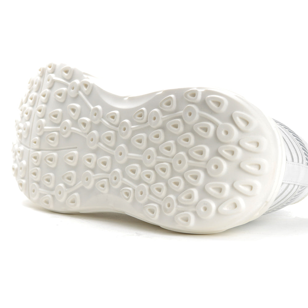 レースアップ ニットスニーカー FS302|WHITE 厚底