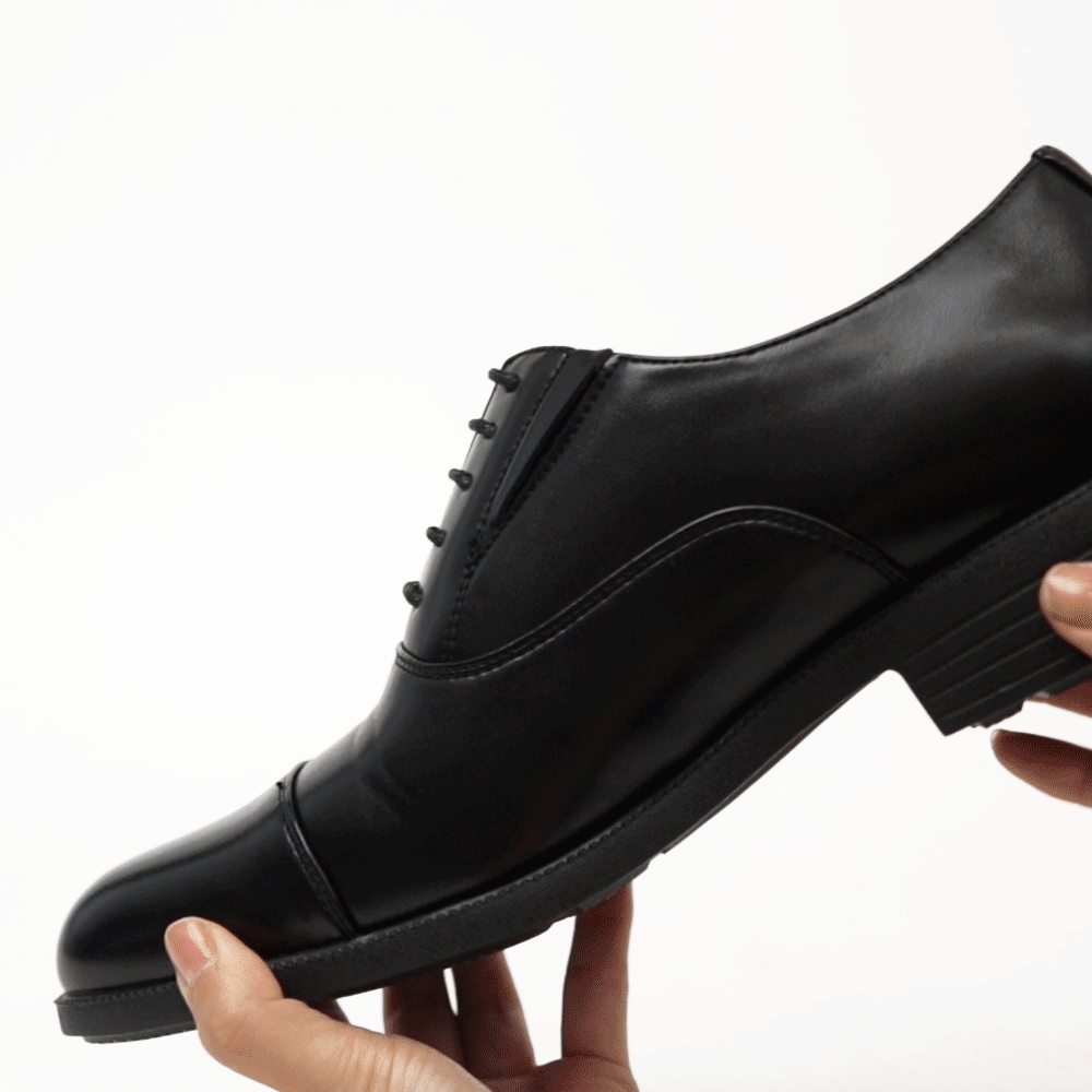 感動の履き心地 【日本製本革】シンプルビジネススニーカー FS-911 BLACK