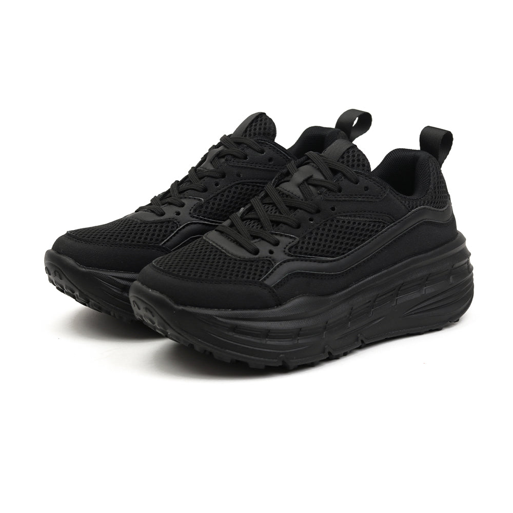 やみつきの履き心地 レディース厚底スニーカー FS-303 BLACK