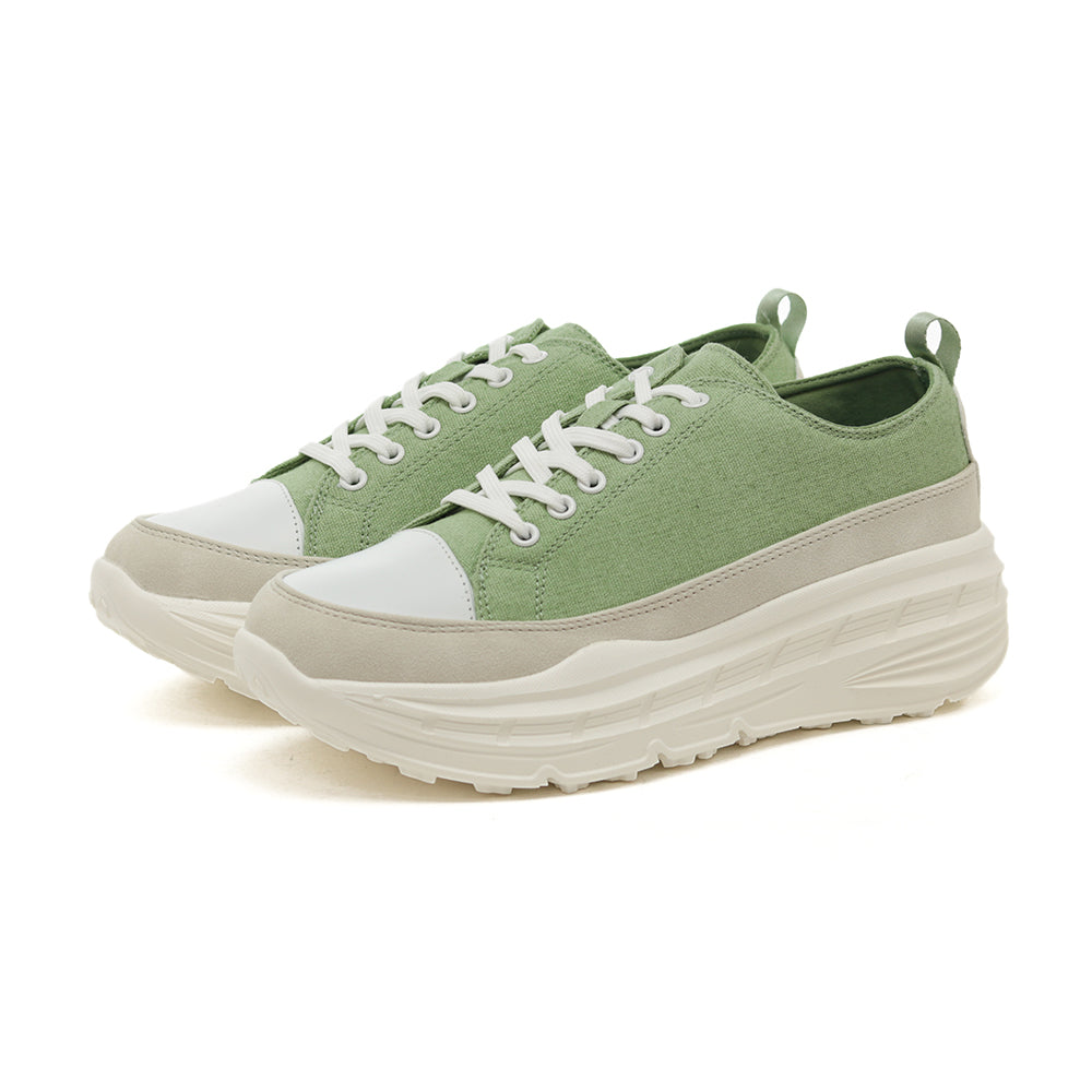 やみつきの履き心地 レディース厚底スニーカー FS-304 GREEN