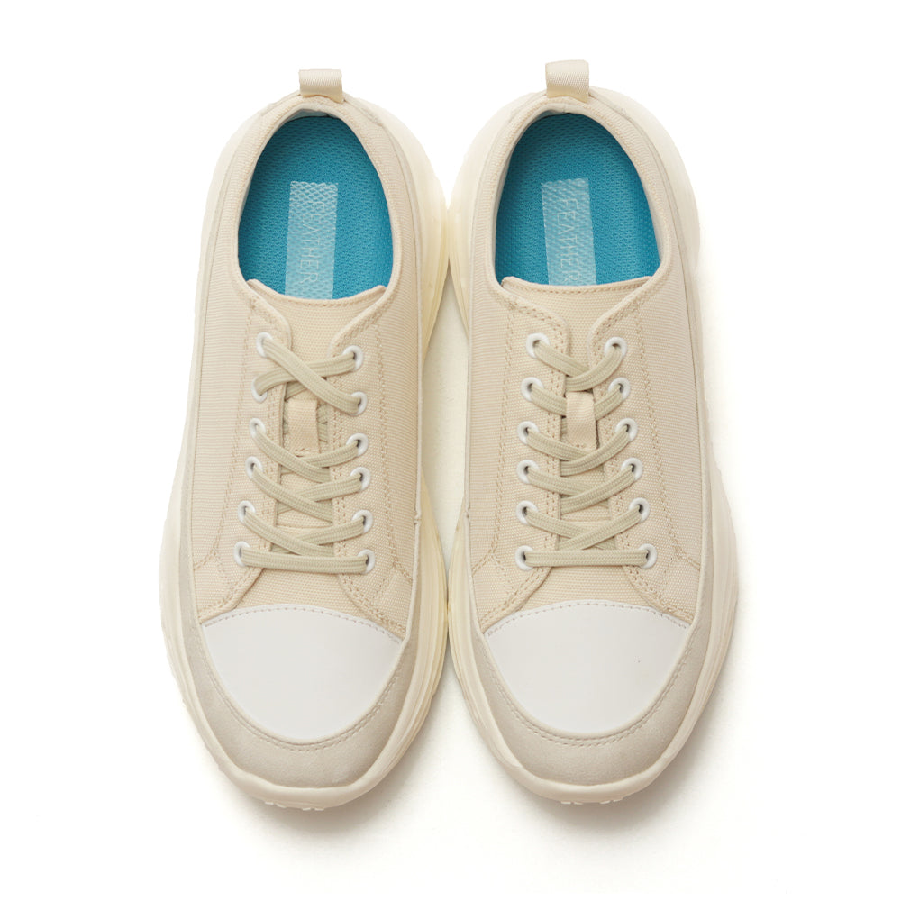 やみつきの履き心地 レディース厚底スニーカー FS-304 IVORY