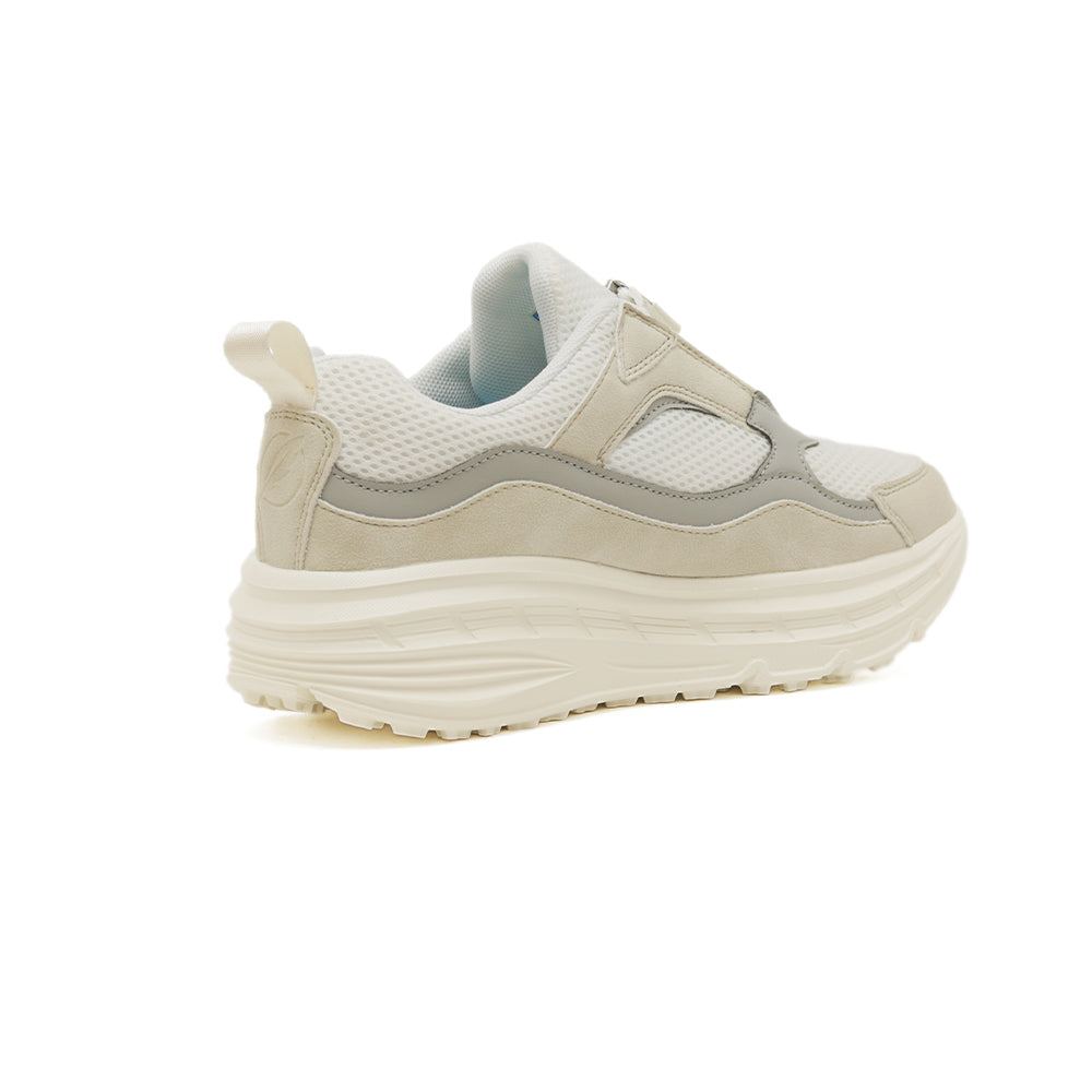 やみつきの履き心地 レディース厚底センターファスナースニーカー FS-308 WHITE