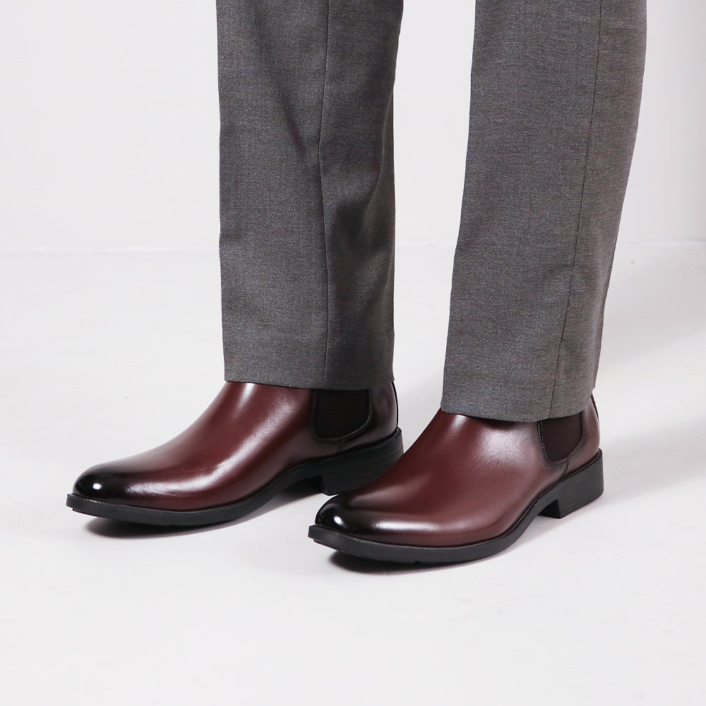 【早割10%off】感動の履き心地 【日本製本革】ドレスブーツ_3Dインソール_FS927 DARK-BROWN