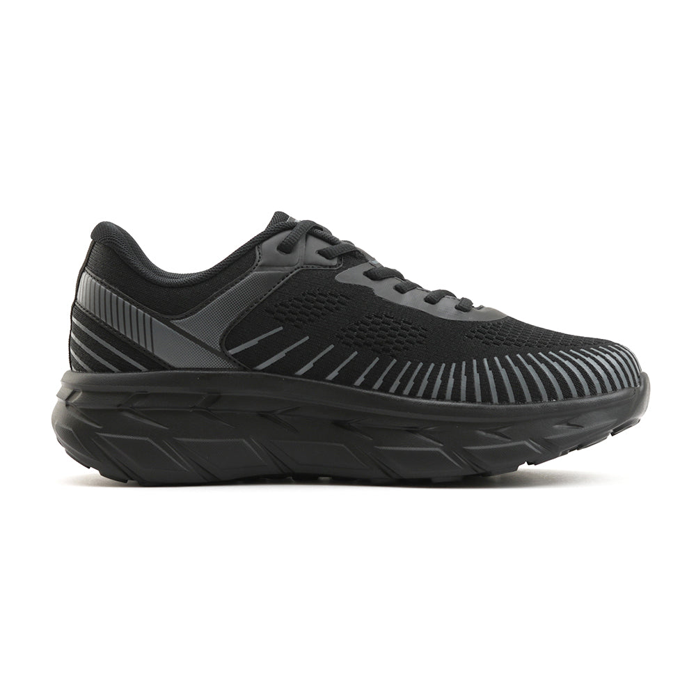 レースアップ ニットスニーカー FS302｜BLACK 厚底