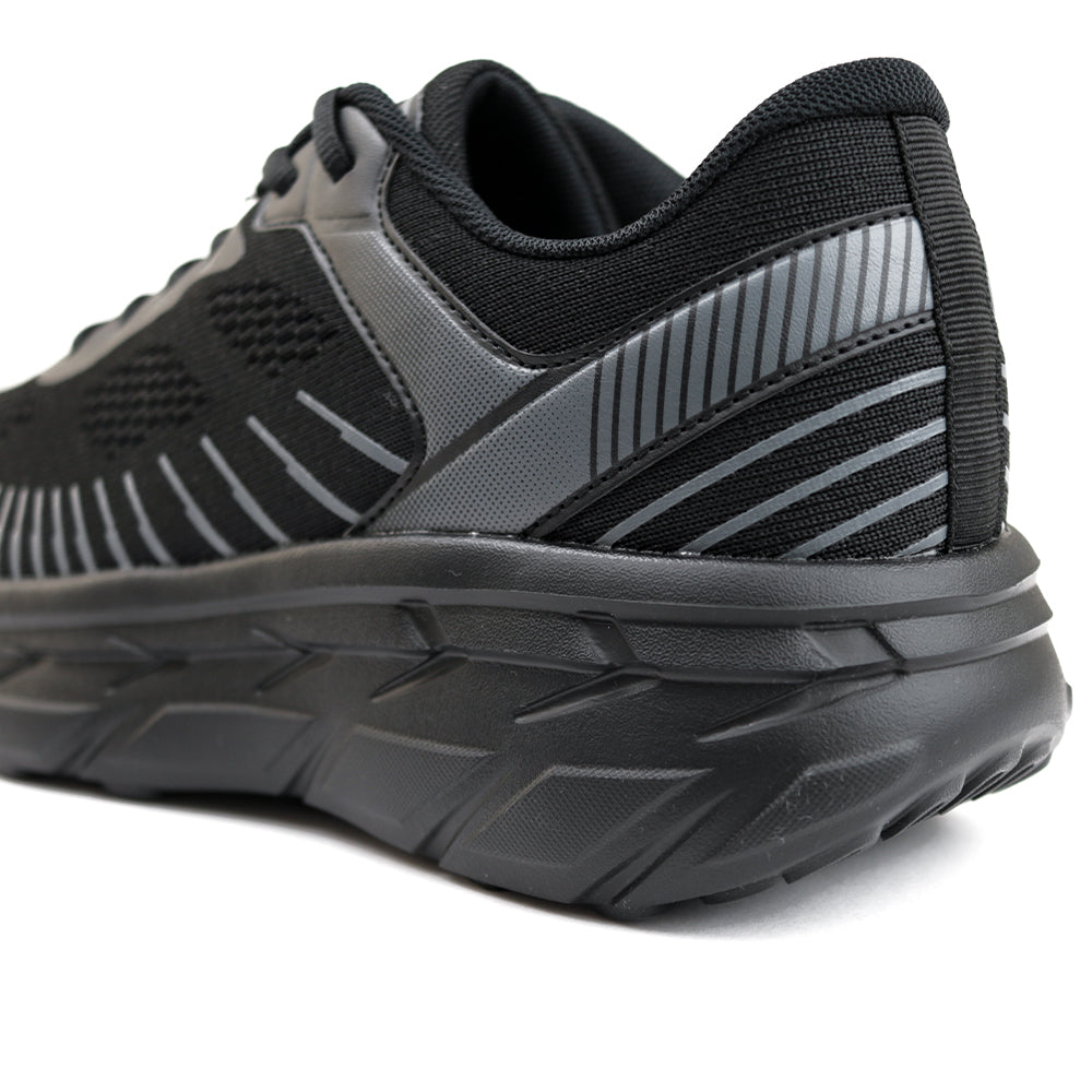 レースアップ ニットスニーカー FS302｜BLACK 厚底