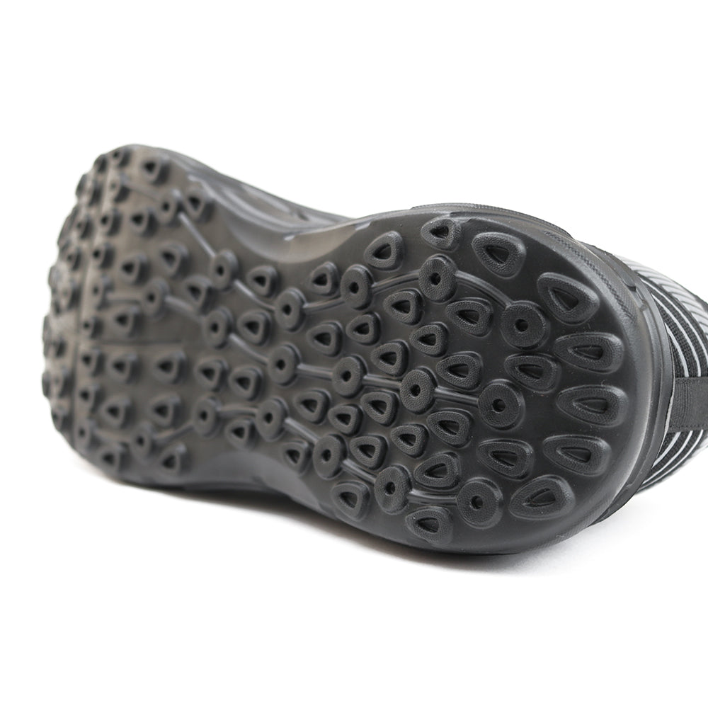 レースアップ ニットスニーカー FS302｜BLACK 厚底