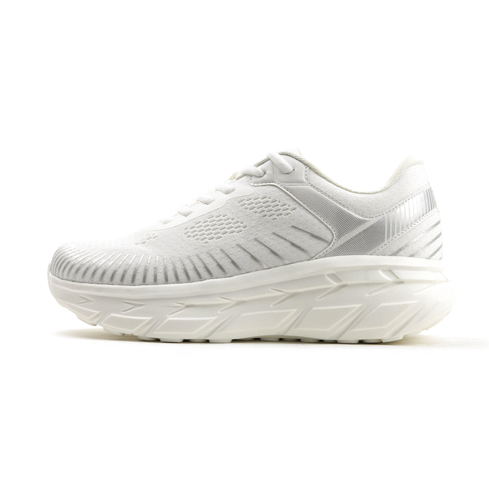 レースアップ ニットスニーカー FS302｜WHITE 厚底