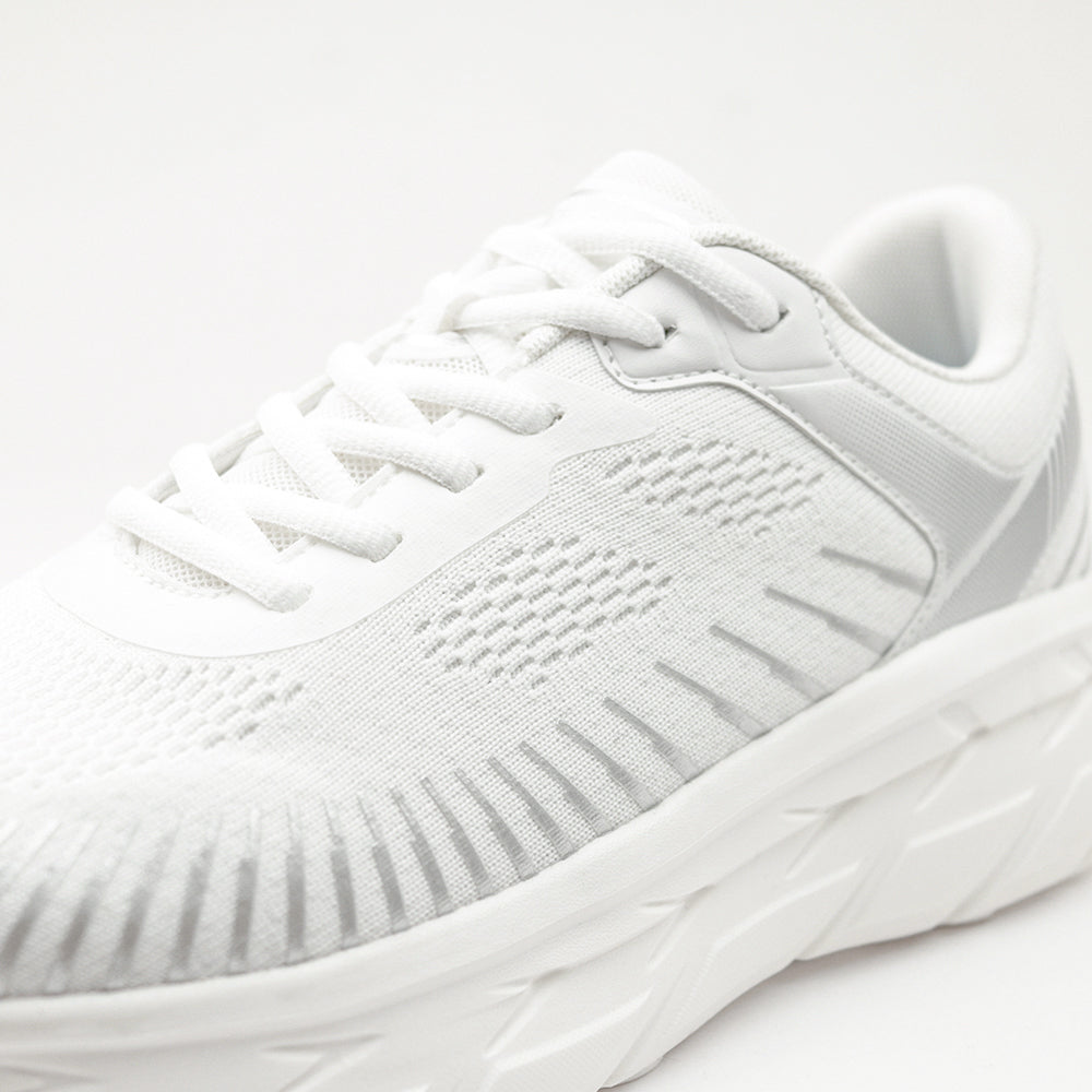 レースアップ ニットスニーカー FS302｜WHITE 厚底